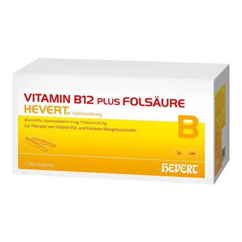 VITAMIN B12 PLUS Folsäure Hevert a 2 ml Ampullen