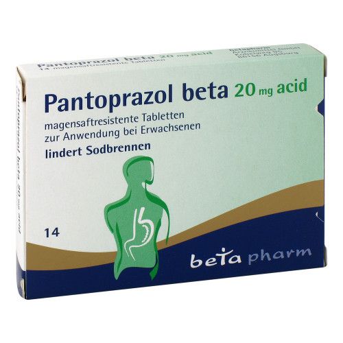 PANTOPRAZOL beta 20 mg acid magensaftres.Tabletten