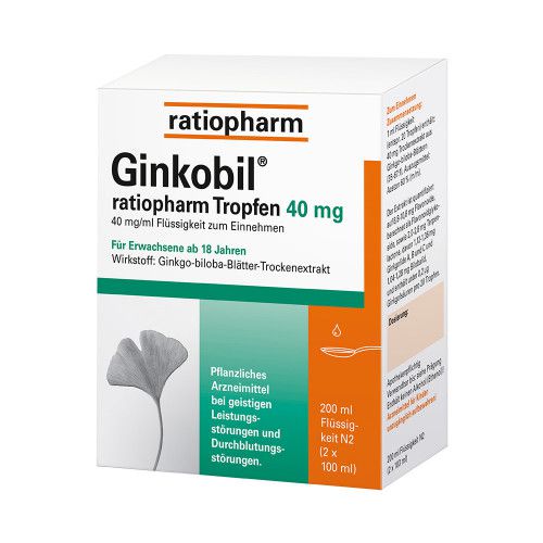GINKOBIL ratiopharm 40mg mit Ginkgo biloba Tropfen
