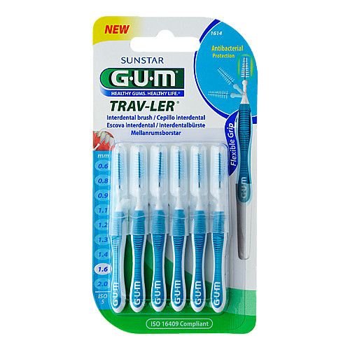 GUM TRAV-LER 1,6mm Tanne blau Interdental+6Kappen