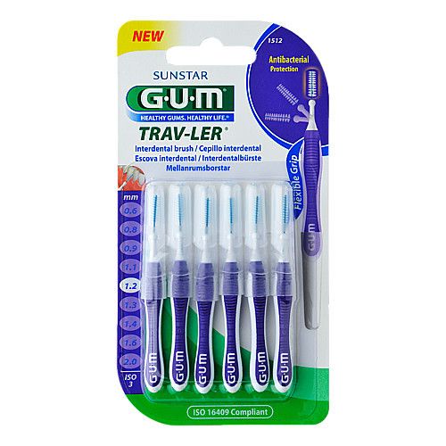 GUM TRAV-LER 1,2mm Kerze lila Interdental+6Kappen