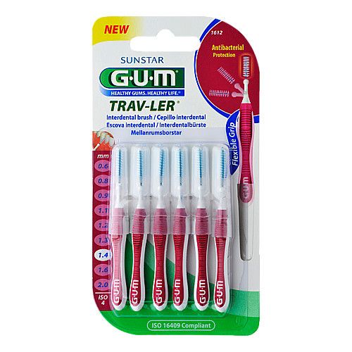 GUM TRAV-LER 1,4mm Kerze pink Interdental+6Kappen