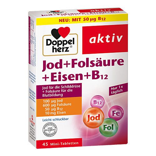 DOPPELHERZ Jod+Folsäure+Eisen+B12 Tabletten