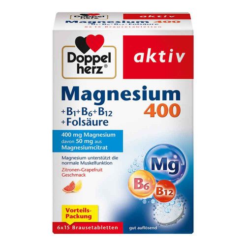 DOPPELHERZ Magnesium 400+B1+B6+B12+Folsäure BTA