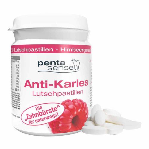 PENTA-SENSE Anti-Karies Lutschpastillen Himbeere