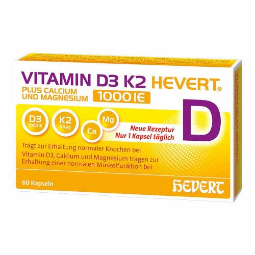 VITAMIN D3 K2 Hevert+Calcium u.Magnes.1000 IE Kps.