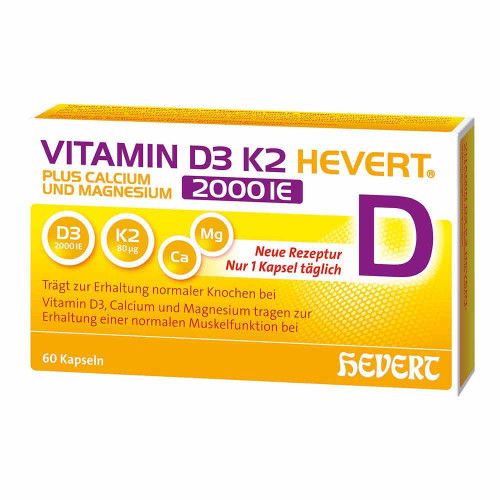 VITAMIN D3 K2 Hevert+Calcium u.Magnes.2000 IE Kps.