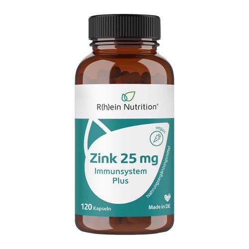 Zink 25 mg Immunsystem Plus hochdosiert + vegan Kapseln